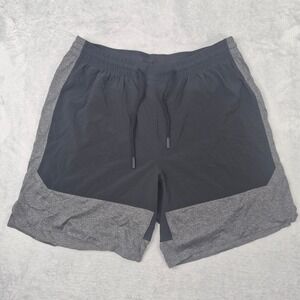 Lululemon License to Train Lined Short 7" Mens M Black Grey LM7B75S Lightweight